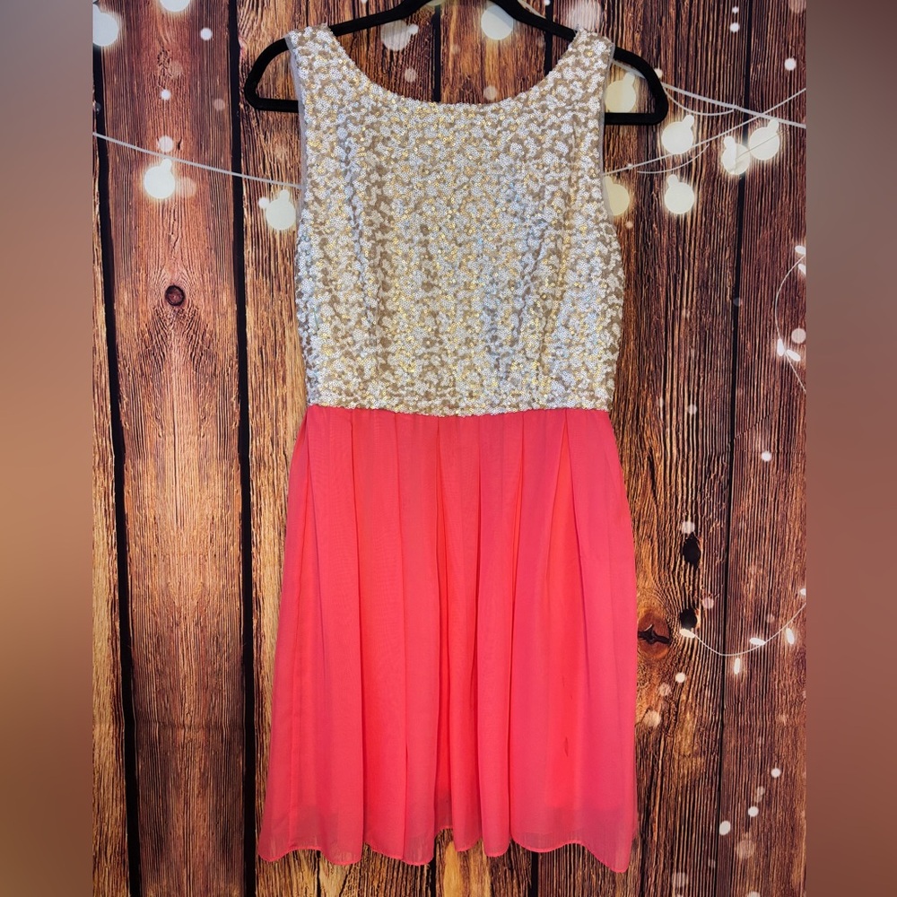 B. Smart Gold and Pink Formal Kids Dress